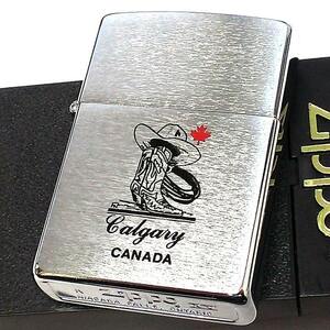 ZIPPO カナダ製 カルガリー カウボーイ レア 1999年製 ジッポ ライター オンタリオ製 シルバー ビンテージ おしゃれ 未使用品