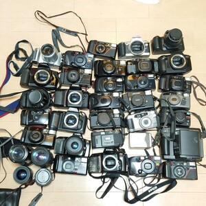 Ｌ２）１円〜　ジャンクカメラまとめ売り　大量セット　光学 Canon OLYMPUS PENTAX MINOLTA Nikon コンパクト フィルムカメラ レンズ