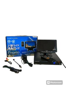 【美品】Prrasio プラシオ ７型ワイド液晶テレビ PR-GAD7 リモコン付き 付属品+GREENHOUSE DVDプレーヤー JT3-823K(リモコン無し)