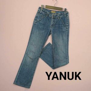 ヤヌーク YANUK　デニムパンツ　ジーンズ　米国製　Made in USA　レディース　W 26　アメリカ製 ユーズド加工