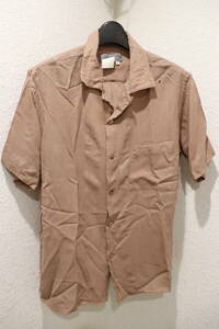 即決 Yohji Yamamoto ヨウジヤマモト Archive サマーウール 半袖開襟シャツ オープンカラーシャツ メンズ 3 柔らかなブラウン 難あり