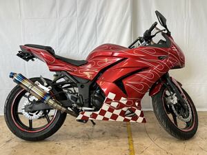 【中古】カワサキ ニンジャ250R オリジナル塗装 社外レインボーマフラー LEDテール ゴールドチェーン マルチバー付 Ninja Kawasaki