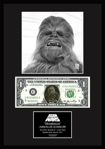 限定!スター・ウォーズ/Star Wars/チューバッカ/Chewbacca/本物USA1ドル札フレーム証明書付き-3