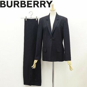 ヴィンテージ◆BURBERRYS バーバリー ストライプ柄 2釦 ジャケット＆パンツ スーツ セットアップ 紺 ネイビー 40/38