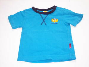 男の子用80㎝　Mou jon jon　ムージョンジョン　半袖Tシャツ 5㎜ほどの黒い点・保管によるしわ・裾裏に子供の名前スタンプを押しています　