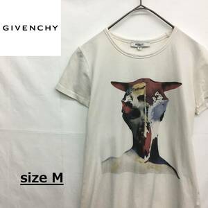 EZ2896●GIVENCHY プリント Tシャツ●M●ホワイト レディース カットソー グラフィック おしゃれ ジバンシー