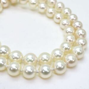 良品!!＊アコヤ本真珠ネックレス＊a 約30.9g 約39.5cm 約7.0~7.5mm あこや パール pearl necklace jewelry silver DE0/DH0