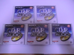 送料無料　保管品　日本製　　ソニー　CD-R　AUDIO　74分　　5枚　　CRM74　　　1枚ケース割れ有
