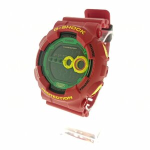 稼働 CASIO カシオ G-SHOCK Rastafarian ラスタファリアン GD-100RF クオーツ レッド デジタル 多機能 ファッション 腕時計 中古