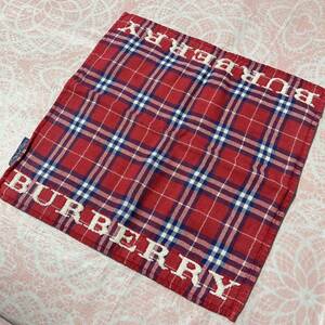 【レア柄】BURBERRY/タオルハンカチ/正規品/バーバリー/綿100%/中古/即決あり/匿名発送/日本製/ノバチェック/ハンドタオル/赤/ユーズド