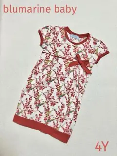 blumarine baby ブルマリンベイビー　花柄ワンピース　リボン　4Y