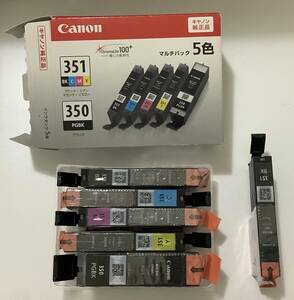 キヤノン キャノン Canon 純正品インク５色＋黒351BK1本セット 351C 351M 351Y 350PGBK ブラックシアンマゼンタイエロー