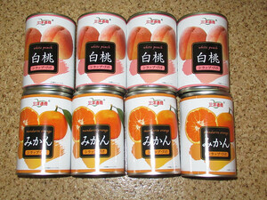 三洋通商　みかん　大粒　425g×4缶　白桃　２つ割り　425g×4缶　