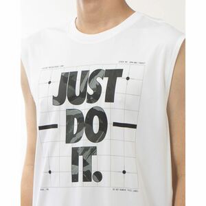 新品 NIKE ナイキ メンズ ドライ JUST DO IT JDI カモ 迷彩 スリーブレス Tシャツ タンクトップ ワークアウト トレーニングシャツ 白 2XL