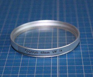 [eiA131]フィルター　キャノン UV 1× 48mm 紫外線カット filter canon シルバー　銀枠　silver