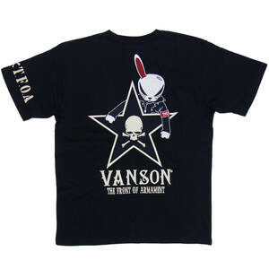 送料無料 バンソン 武装戦線 半袖 Tシャツ CRV-2204 黒 L VANSON クローズ WORST ワースト T.F.O.A コラボレーション バイカー 新品 メンズ