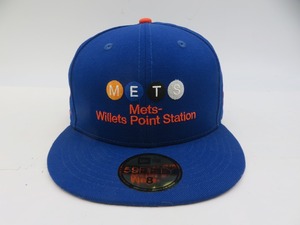 HK07★メッツ 帽子 キャップ ニューエラ NEW ERA MLB MTA コラボ 59FIFTY ロイヤル サイズ 8 63.5cm