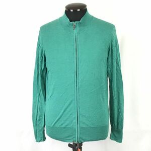 デザインワークス/designworks★絹/シルク混/ジップアップ/カーディガン【48/メンズM/緑/green】薄手ブルゾン/Jaket/Jumper◆BH647