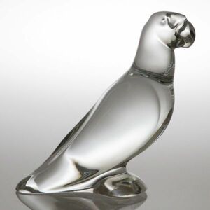 バカラ フィギュリン ● オウム オーナメント オブジェ 11cm 鳥 置物 クリスタル Parrot