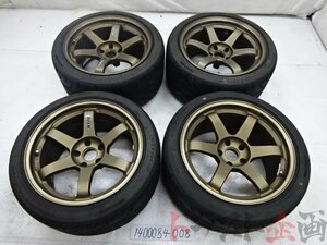 1400084008 希少 レイズ ボルクレーシング TE37 ブロンズ 18x10.5 15 PCD114.3 Rサイズ 285タイヤ付き！ トラスト企画 U