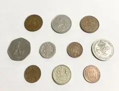 イギリス硬貨　10枚＋2枚＋シンガポール硬貨3枚　　　　匿名配送