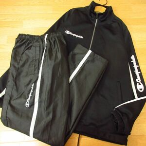 ◎美品！L 上下セット！Champion チャンピオン◆ジャージジャケット&ナイロンパンツ◆メンズ 黒◆B4061