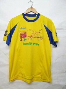 アシックス 東京マラソン2013 ショートスリーブ Tシャツ 半袖 M 黄 b18116