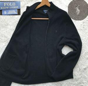 現行品/XLサイズ●ポロラルフローレン POLO RALPH LAUREN ドライバーズニット セーター ニット ポニーロゴ ブラック 黒 LL メンズ ビジネス