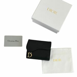早い者勝ち Dior ディオール ロータスウォレット 三つ折り財布 ブラック 黒 レザー 男女兼用