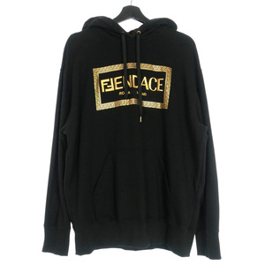 フェンディ FENDI × ヴェルサーチ Versace 22SS Fendace Logo Hoodie フェンダーチェ ロゴフーディ パーカー M 黒 ブラック FS7906 AK6H