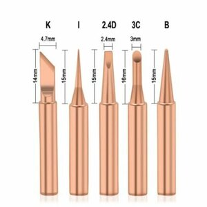 はんだごて　先端、交換チップ、銅製　５本セット