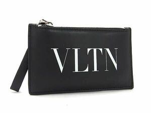 1円 ■美品■ VALENTINO GARAVANI ヴァレンティノ ガラヴァーニ レザー コインケース コインパース カードケース ブラック系 FC0022