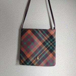 Vivienne Westwood ショルダーバッグ チェック 斜め掛け レザー ヴィヴィアンウエストウッド 【中古 美品】