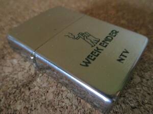 ZIPPO 『WEEK ENDER NTV』1981年製造 ウィークエンダー ビンテージ シルバー ヘアライン オイルライター ジッポ 廃版激レア