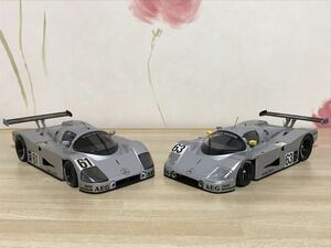 送料無料　1/24 プラモデル完成品 2台セット ザウバー メルセデス C9 61号車 63号車 レーシングカー　SAUBER MERCEDES ルマン Le Mans