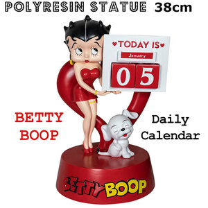 ベティちゃん BettyBoop フィギュア Ｈ38cm (トゥデイ) 日付表示 カレンダー レジン かわいい 大きい 西海岸風 インテリア アメリカン雑貨