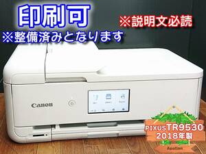 ☆印刷可 ※説明必読☆ 1円スタ PIXUS TR9530 キャノン Canon インクジェット複合機 プリンター ホワイト / 2018年製 中古 (管：VNGLG)