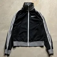 adidas ハイネック トラック ジャケット ジャージ ボーダー 古着