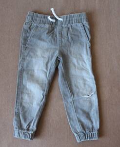 【H&M エイチ・アンド・エム】ブラック色あせジーンズ風 パンツ ズボン　2-3Y 100cm位 男の子
