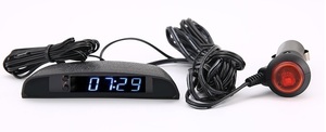 多機能 車載 時計 時刻 日付 温度 電圧 カー用品 カーアクセサリー デジタル TEC-CURTISD