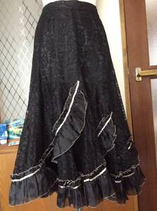 SEKINE ブラックレーススカート Mサイズ日本製
