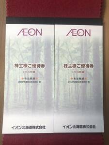 ！！！AEON イオン北海道株式会社 株主優待 100枚綴り２セット 2025年6月30日まで 送料無料 ！！！