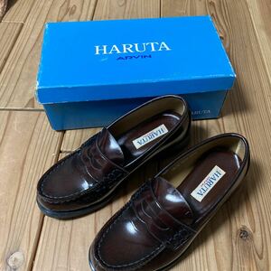 1円〜　HARUTAハルタ 通学 ローファー ブラウン 23.5cm 革靴 安価