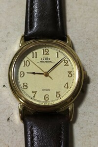 シチズン CITIZEN 6330 手巻き CLUB LA MER クラブラメール オールゴールドカラー 純正ベルト美錠付き レアなマニュアルモデル 90年代 32mm