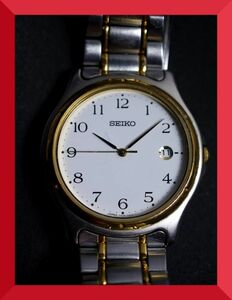 セイコー SEIKO クォーツ 3針 デイト 7N32-0150 男性用 メンズ 腕時計 日本製 W647 稼働品