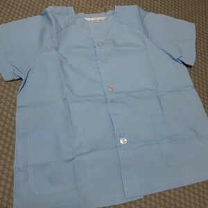 夏スモック140　名古屋市幼稚園　半袖　水色ブルー　新品未使用　半袖スモック　男女共用　男の子　女の子