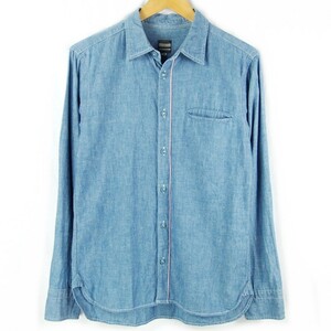 ■桃太郎ジーンズ MOMOTARO JEANS / 藍布屋 / 日本製 / CHAMBRAY SHIRT / メンズ / インディゴ シャンブレーシャツ size 36 / トップス