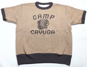 cushman (クッシュマン) S/S Crew Neck Sweat / クルーネック 半袖スウェット “CAMP CAYUGA” ブラウン size S