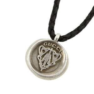 【本物保証】 箱・布袋付 美品 グッチ GUCCI クレスト ペンダント ネックレス SV925 12.5g 270669