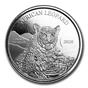 [保証書・カプセル付き] 2020年 (新品) ガーナ「アフリカのヒョウ・レオパード」純銀 1オンス 銀貨